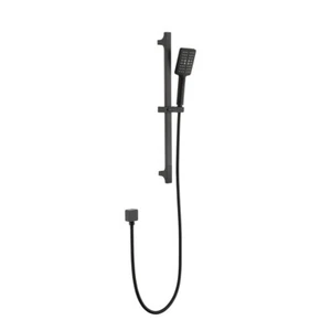 Set maniglione barra scorrevole 28" con soffione doccia portatile rettangolare e tubo 59" - Foto 1 di 16