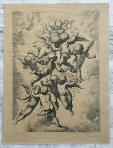 Luca CAMBIASO (1527-1585) D'après par Delauney Petits anges dans les cieux Dieu - Picture 1 of 12
