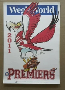 2011 MANLY SEA EAGLES RARE WEGS WORLD PREMIERSHIP POSTER FULL SIZE LTD 178 /1000 - Picture 1 of 1