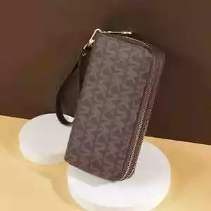 Cartera de mano grande moda para mujer con doble cremallera monedero para móvil - Bild 1 von 23