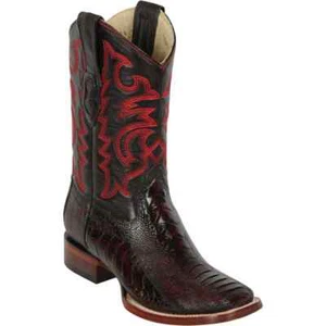 Bota de Vaquero del Oeste Los Altos CHERRY GENUINA PIERNA DE AVESTRUZ punta cuadrada D 8220518 - Imagen 1 de 2