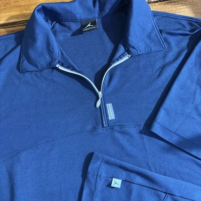 Camisa De Colección Jordan Jumpman 1/4 Cremallera Azul Malla Polo Tiro SS Hombres Grande y2k 2000s Foto 1 de 4