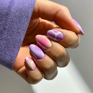 Oval False Nails French Nail Tips Manicure Fake Nails DIY - Picture 1 of 5