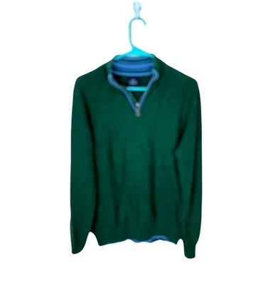 Tailorbyrd Hombre Suéter Talla M Verde Oscuro Tejido 1/4 Cremallera Preppy Academia Foto 1 de 4