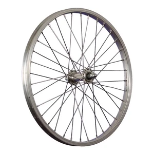 Laufrad 20 Zoll Vorderrad Fahrrad Kastenfelge Anhänger Kinderrad vorne silber - Bild 1 von 9