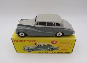 DINKY TOYS 150 ROLL-ROYCE SILVER WRAITH VERY GOOD IN A POOR REPRO BOX - Picture 1 of 8