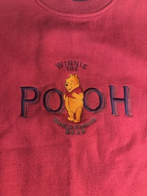 Sudadera De Colección Winnie The Pooh Bordada Años 90 Nostalgia Rojo Regalo Oso XL Foto 1 de 4