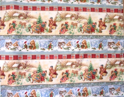 Giordano Studios Invierno Rayas Repetitivas Invierno Escenas Tela Algodón BTHY Foto 1 de 4