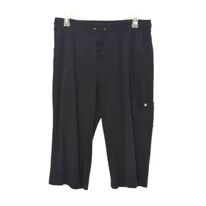 Chico's Zenergy Cropped Pants Women's Chicos 2 US 12 Black Pockets Stretch Knit - Picture 1 of 15