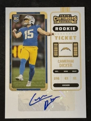 2022 Panini Contenders Rookie Ticket Cameron Dicker Auto - Image 1 of 2