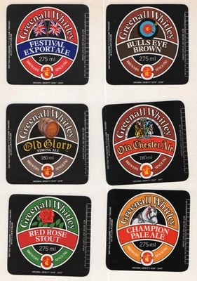 Greenall Whitley Brewery, Warrington - 16 x older beer bottle labels see 3 scans - Image 1 of 3