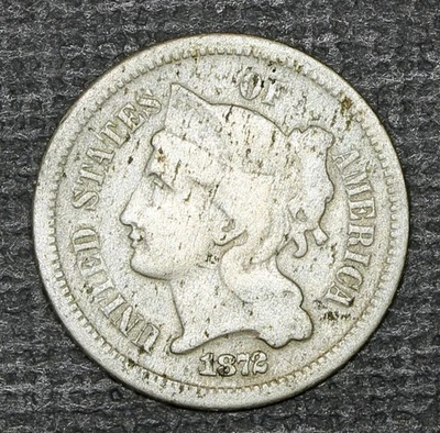 1872 Nickel Three Cent Piece 3CN ... VF - Image 1 of 2