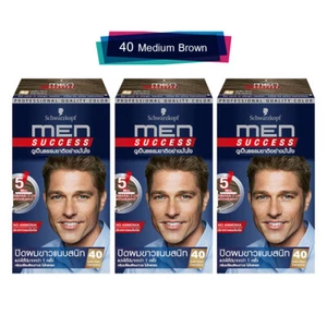 3x Medium Brown Schwarzkopf Hair Color Dye Cream Men Success Professional No.40 - Picture 1 of 7