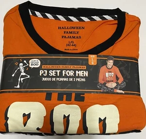 Halloween PJ set mens L Large Glow Dark Boo Crew NWT Matching Family Pajamas - Picture 1 of 2