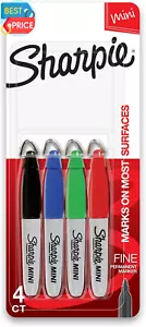 Mini Permanent Markers, Fine Point, Assorted Colors, 4 Count - Picture 1 of 12