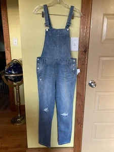 Girls SO Blue Jean White Lace Accents Overalls Size 16 - NWT - Picture 1 of 10