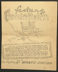 World War II 69th Infantry Division Capture Of Fort Ehrenbreitstein Germany - Picture 1 of 3