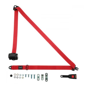 Front Automatic Seat Belt For Vauxhall Corsa Hatchback 1983-1993 Red - Picture 1 of 7