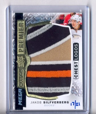 JAKOB SILFVERBERG 2015-16 UPPER DECK PREMIER CHEST LOGOS SICK PATCH #17/21 DUCKS - Image 1 of 2
