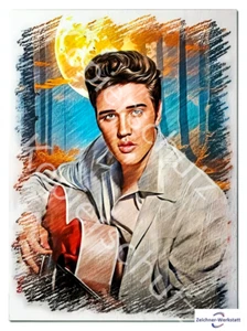 Elvis Presley--1087- -Druck auf Postkarte ohne Autogramm - Bild 1 von 5