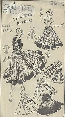 1950s Vintage Sewing Pattern B36" W30" CIRCULAR SKIRT SUNTOP & BLOUSE (1824) - Image 1 of 2