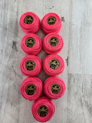 DMC Algodón Perla #8 Color 893 Rosa Hecho en Francia Lote de 9 Foto 1 de 4