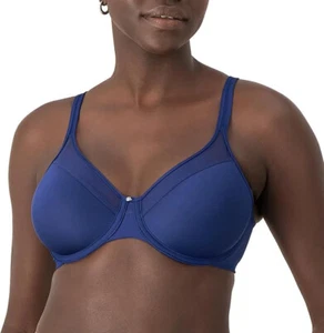 Bali One Smooth U Underwire Bra Ultra Light Underwire T-Shirt Bra Navy 38C - Picture 1 of 4