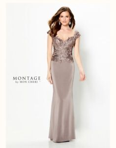 NWT Montage by Mon Cheri Mother of The Bride Formal Dress size 16 Taupe