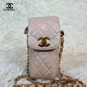 Chanel Matelasse Chain Shoulder Smartphone Case Turnlock Mobile 7×3.3×1.5 inch - Picture 1 of 16