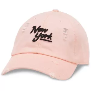 NWT AMERICAN NEEDLE New York Shred Slouch Raglan Hat in Pink- SALE - Picture 1 of 3