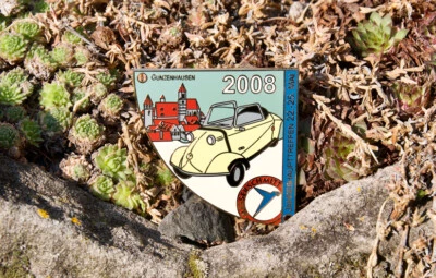 VINTAGE AUTOMOBILE RADIATOR CAR BADGE # MESSERSCHMITT MEETING GUNZENHAUSEN 2008 - Image 1 of 2