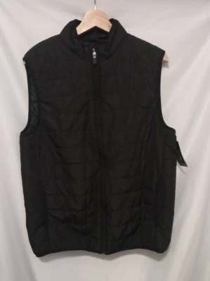 Мужской стеганый жилет CHAPS Travel Easy Packable средний размер черный на молнии - Изображение 1 из 4