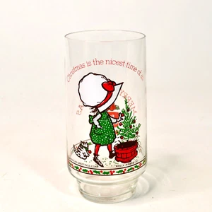 Vintage Holly Hobbie Coca Cola Christmas Drinking Glass Tumbler Limited Edition - Picture 1 of 5