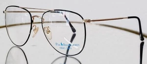 Vintage Polo eyeglasses Classic XIX 56-18 NEW Ralph Lauren Black metal AVIATOR - Picture 1 of 12