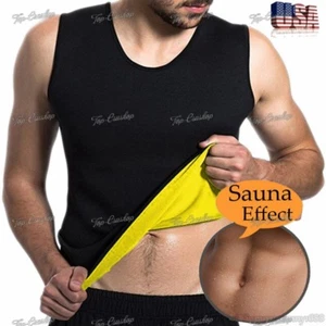 Para hombres Gimnasio Sauna Traje de Sudor Formador de Cuerpo Barriga Recortador de Barriga Adelgazante Camisa Chaleco - Imagen 1 de 14