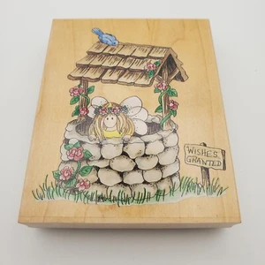 Lilly Pilly Wishing Well Wooden Rubber Stamp Stamps Happen Inc 4 x 5" 80104 - Picture 1 of 6