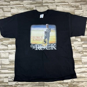 George Jones 2002 Concert The Rock Stone Cold Country Tour Black T-Shirt Size XL - Picture 1 of 7