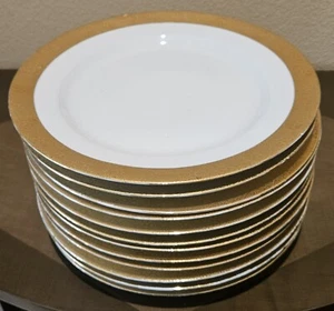 9 3/4" Vintage 18k Goldrand Speiseteller Royale Bayrisch Rund Bone China - Bild 1 von 6