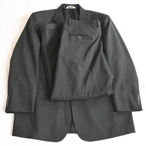 Pronto Uomo 46L 38x29 Charcoal Gray 100% Wool Mens Jacket Pants Suit - Picture 1 of 12