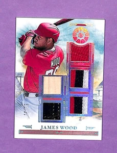 2025 Panini Boys of Summer Tool Holo Silver James Wood RC ROOKIE PATCH BAT 12/25 - Picture 1 of 2