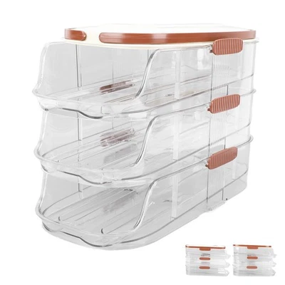 3 Layer Automatic Rolling Egg Storage Box Egg Organizer Egg Storage Container - Image 1 of 4
