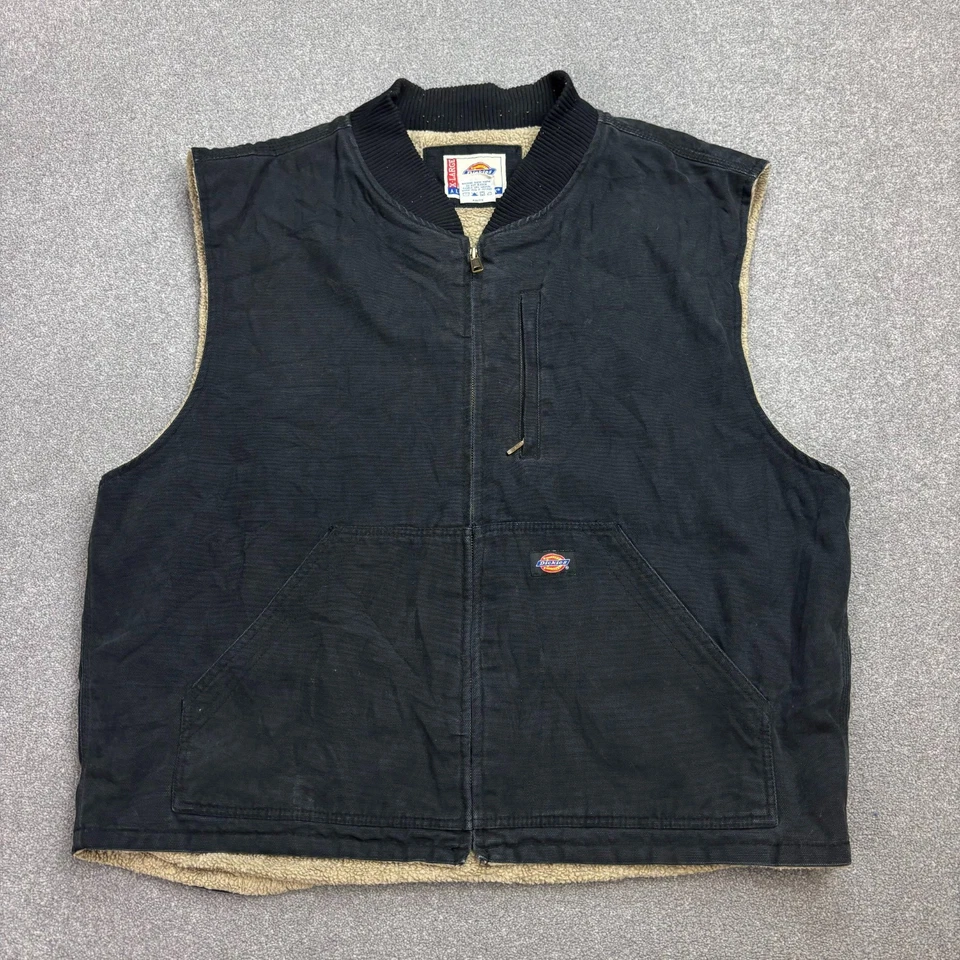 Jaqueta Dickies Adulto X Grande Preta Lona Trabalho Colete Forrado de Lã Masculina - Imagem 1 de 4