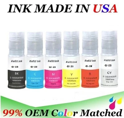 Botella de tinta VC 6 PK GI-23 de repuesto compatible para Canon PIXMA G520 G620 gi23 Foto 1 de 4