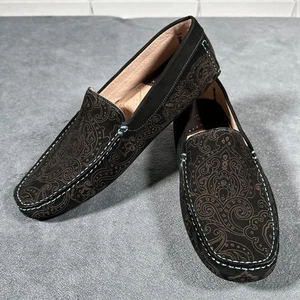 Robert Graham Scarpe Uomo Taglia 11 Nero Paisley Driver Mocassini Pelle RG5524S - Foto 1 di 16