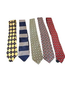 Tommy Hilfiger 100% Italian Silk Ties Lot of 5 3 Double Print - Picture 1 of 3