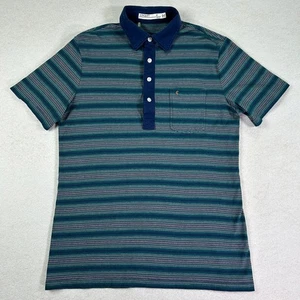 Criquet Men's Shirt Medium SLIM Polo Short Sleeve Knit Casual Striped Casual - Picture 1 of 9