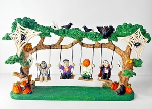 Vintage 90er Jahre handbemalt schwingende Halloween Szene schwingende Monster - Bild 1 von 10