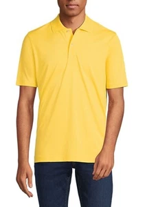 Polo Lands End Para Hombre 100% Algodón Supima Manga Corta Amarillo Botón Talla XL (46/48) - Imagen 1 de 6