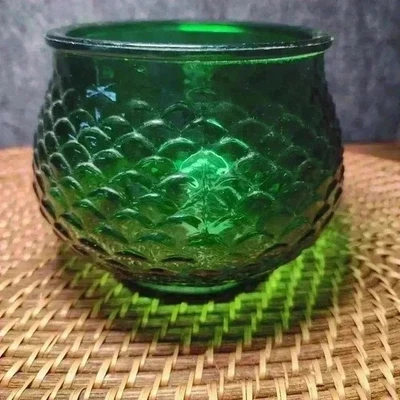 Vaso de vidro verde esmeralda vintage E.O.BRODY Co. EUA OHIO - Imagem 1 de 4