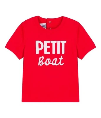 Camiseta manga corta Petit Bateau diseño motivo niños, talla 12M Foto 1 de 2
